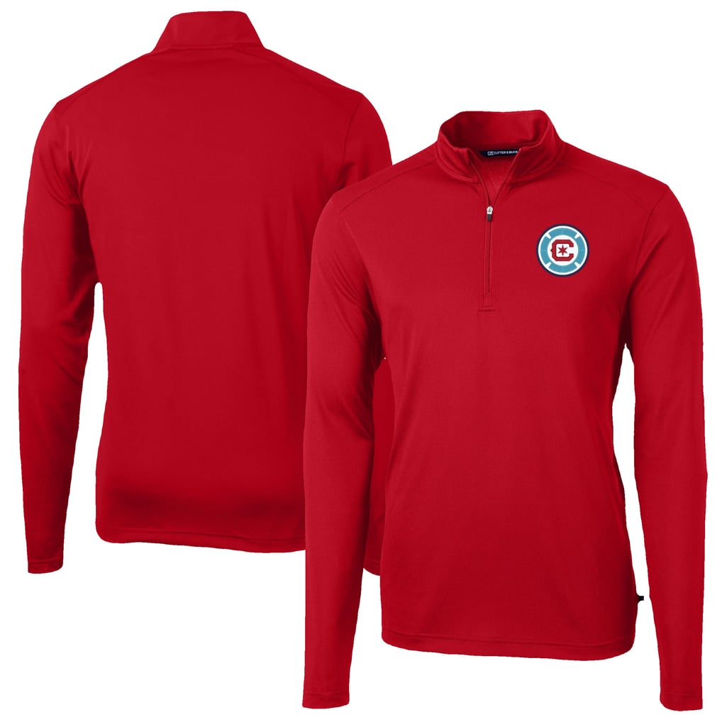  Chicago Fire Cutter & Buck Virtue Eco Pique Recycled Quarter-Zip Pullover Top - Red